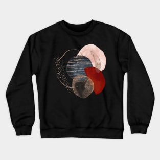 Modern Abstract Blush, Terracotta, Rose Gold and Navy Blue Crewneck Sweatshirt